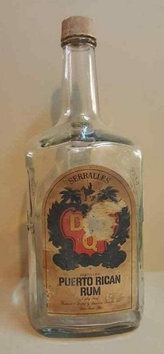 Vintage 1/2 Gal Rum Bottle / Ron Don Q / Ponce Puerto Rico / 1973 Rare 2