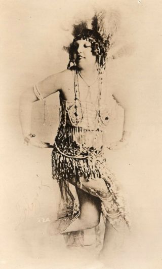 Antique Rppc Postcard Risque Burlesque Dancer Stripper Flapper Photo - Roto Inc Ny