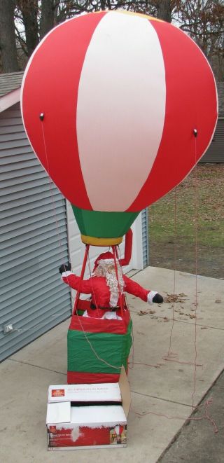15ft Airblown Lighted Inflatable Santa In Hot Air Balloon @@15 Foot Tall@@rare