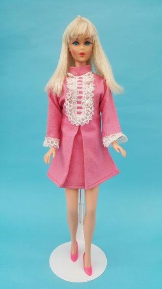 Vintage Barbie Clone Hot Pink Mini Dress With White Ruffle Hong Kong Maddie Mod?