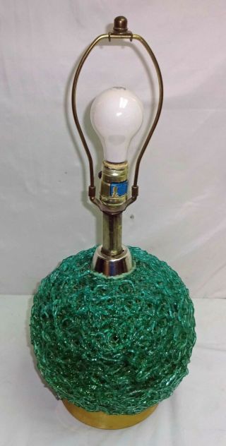 Vintage Mid Century Modern Green Spaghetti Lamp