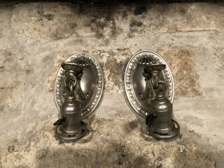 Antique Art Nouveau Hanging Wall Sconces With Hubbell Sockets