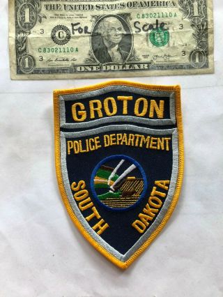 Rare Groton South Dakota Police Patch Un - Sewn In Great Shape