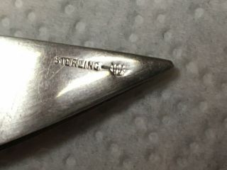 Antique Sterling Silver Tatting Shuttle Webster Co mark Engrave 