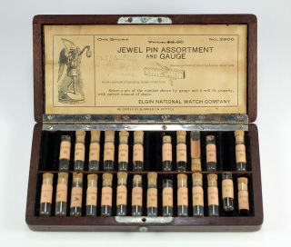 Elgin National Watch Co.  Jewel Pin Assortment Box Antique Early 1900s