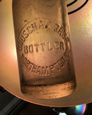 Antique Northampton Pa Soda Bottle Onuschak Bros Bottler Advertising Registered