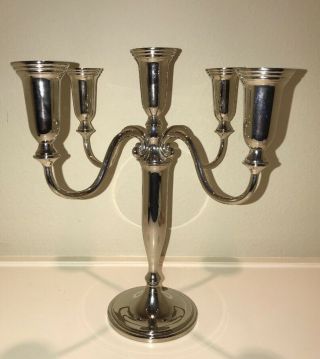 Vintage Godinger Silver Plated 5 Light Candelabra - Heavy Table Top Candle Holder