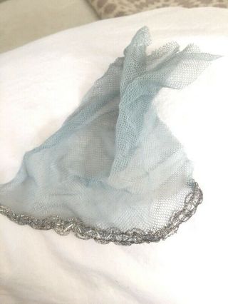 Small Antique French Fragment Of Blue Tulle From A Ballet Costume