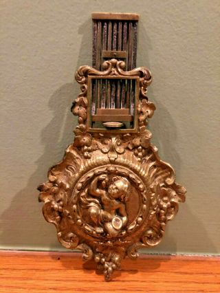 Antique Adjustable Dial Wall Clock Brass Cherub Pendulum