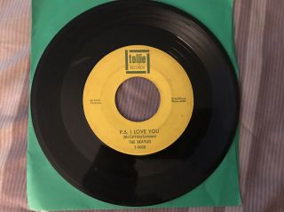 Beatles " Love Me Do/p.  S.  I Love You " Rare Green Box Tollie 9008 Strong Vg