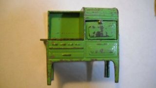 Vintage Tootsie Toy Dollhouse Kitchen Stove Green