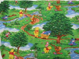 Disney Winnie The Pooh Fitted Crib Toddler Bed Sheet Hundred Acre Woods Rare