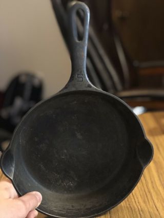 Rare Vintage Griswold Cast Iron No.  5 Skillet Frying Pan Small Logo Erie Pa 724 L