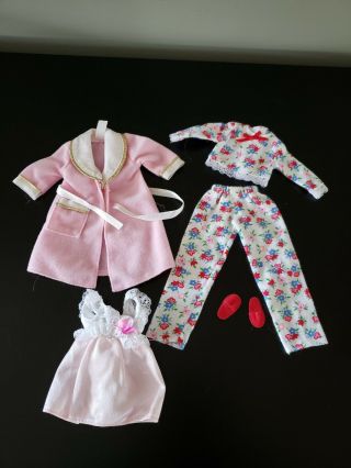 Vtg Mattel Barbie Fashion Avenue And My First Barbie Pajamas And Robe