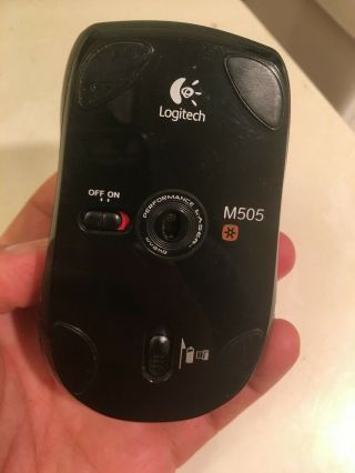 Logitech Black Wireless Laser Mouse and receiver M - 505 (M - RBY125) - Rare 3
