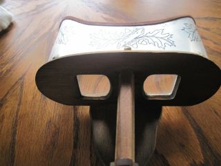ANTIQUE VICTORIAN WOOD AND ALUMINUM STEREO VIEWER STEREOSCOPE W/ BRASS HARDWARE 3
