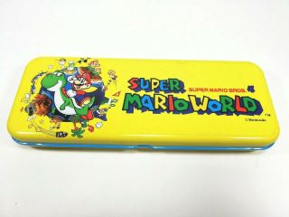 Rare Mario World Tin Pencil Case Nintendo Japan