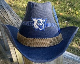 Vintage Kentucky Wildcats Denim Cowboy Hat Size Large Hard To Find Rare Piece