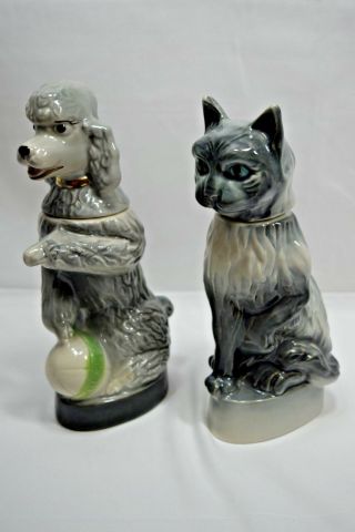 Jim Beam Decanters Matching - Penny The Poodle 1970,  Siamese Cat 1967,  RARE SET 2