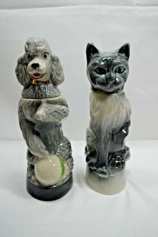 Jim Beam Decanters Matching - Penny The Poodle 1970,  Siamese Cat 1967,  RARE SET 3