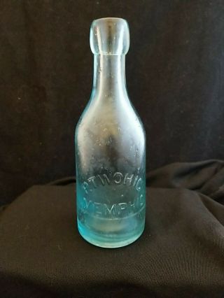 Antique P.  T.  Wohig Blue Tint Blob Top Soda Bottle Memphis Tenn Rare