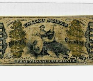 Fr - 1365 Justice Fractional " 50 Cent " Justice " (fr - 1365) Rare " Justice Note "