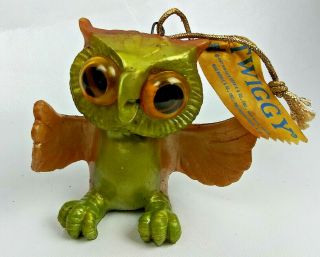 Rare 1965 Twiggy Owl Oily Jiggler Figurine Toy - Russ Wally Berrie