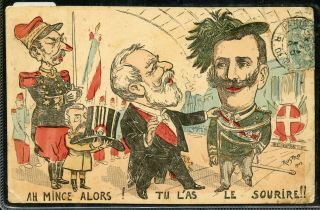 France Paris 10/28/1903 Political Cartoon Postcard To Buenos Aires Rare