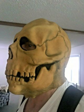 Rare Vintage Don Post Studios Halloween Costume Full Mask Skull Skeleton 1967