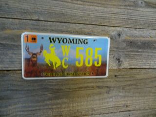 Wyoming Wildlife Conservation Muledeer License Plate All Plate Rare
