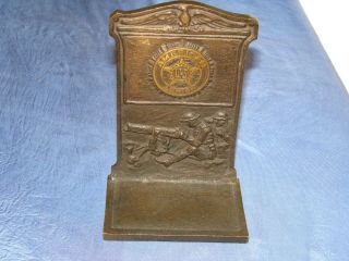 American Legion Solid Bronze Wwi Bookend,  Circa 1920 