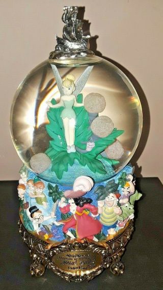Walt Disney Master Of Animation Marc Davis Peter Pan Tinkerbell Snow Globe Rare