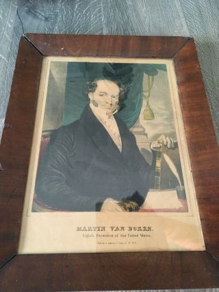 Vintage Currier Presidential Colored Litho Of Martin Van Buren