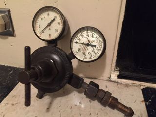 Gas Pressure Regulator Gauge Antique Alexander Milburn Acetylene Brass