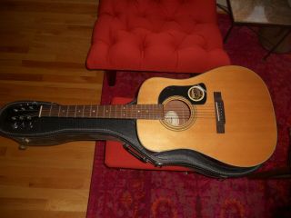 Vintage George Washburn D12s Dreadnaught Acoustic Guitar Rarely Vnc W/ Case