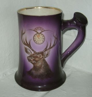Antique B.  P.  O.  E.  Elks Drink Stein / Mug National Art China Co.  Trenton,  N.  J.