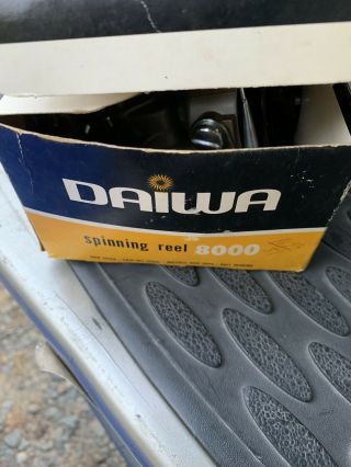 Daiwa 8000 Silver,  Maroon Ball Bearing Reel w/ Spool - 3