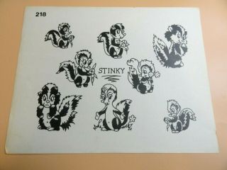 Vintage Rare Tattoo Flash Sheet - Stinky Skunk