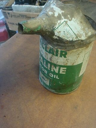 Vintage Rare Sinclair Opaline Motor Oil 1 qt Metal Filler Can Gas Station Sign 2