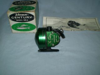 Vintage Johnson The Century Model 100a Fishing Reel W/original Box - Usa