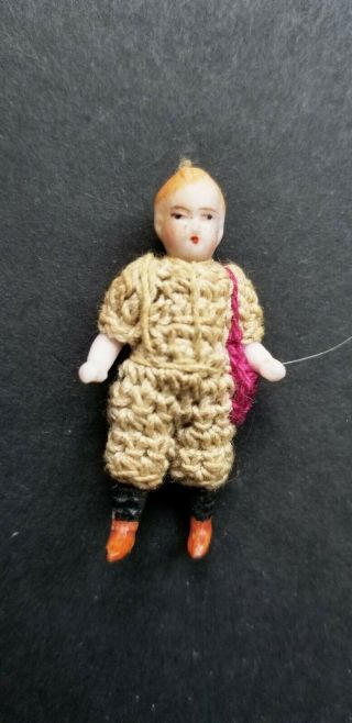 Antique Hertwig Carl Horn Bisque German Boy Doll 1 1/2 