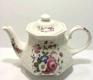 Gorgeous Vtg/antique Sadler England Roses Floral Teapot Octagonal