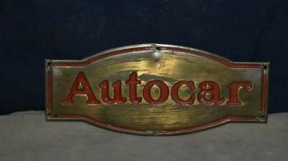 Rare Vintage Autocar Badge Emblem Plaque Sign Ca 1920 - 40 