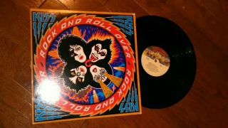 Kiss Rock And Roll Over Lp Blue Tear Drop Cover Rare Paul