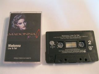 Madonna Very Rare Canada Single Cassette  Live To Tell  1986 Like