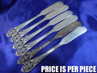 Fine Arts Crown Princess Sterling Silver Butter Knife Flat -