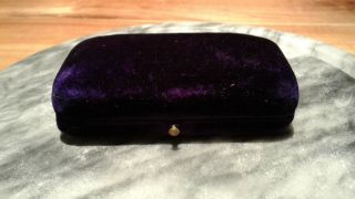Antique Purple Velvet Jewelry Box With Push Button Opening