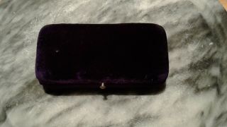 Antique Purple Velvet Jewelry Box with Push Button Opening 3