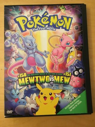 Pokemon The First Movie Dvd: Mewtwo Vs Mew,  Rare Oop,  2000