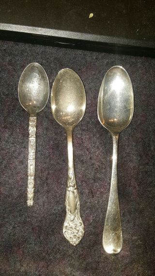 3 Sterling Silver Spoons 36.  8 Grams Scrap